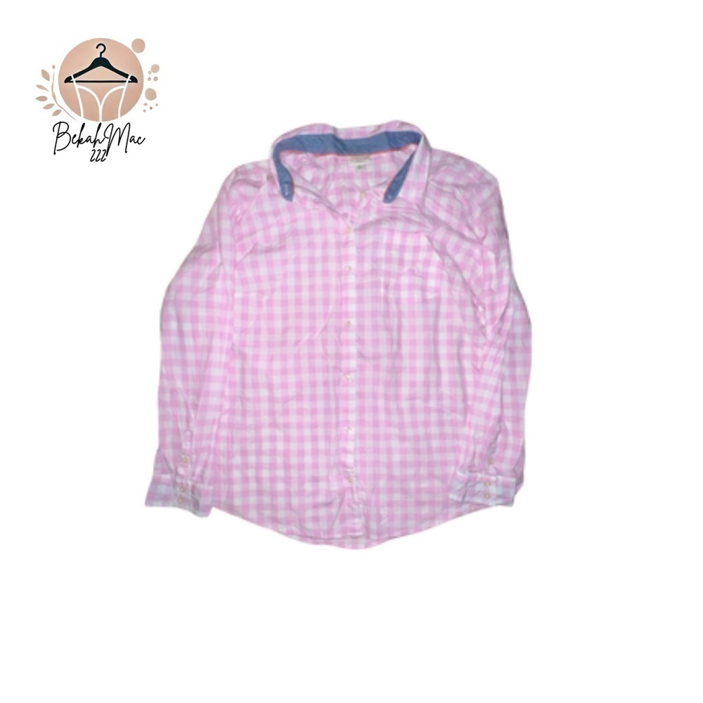 St. John’s Bay XXL Men’s Pink Gingham Checkered Button-Up Shirt 100% Cotton